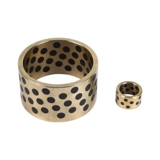 TEHCO CuZn25Al5Mn4Fe3 Bague en bronze lubrifiant solide en graphite en alliage de cuivre avec base en cuivre de capacité de charge élevée pour la machine.